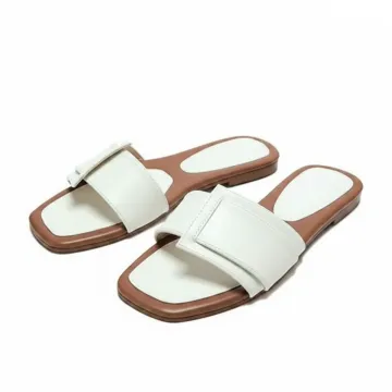 Front Strap Square-Toe Flat Sandals