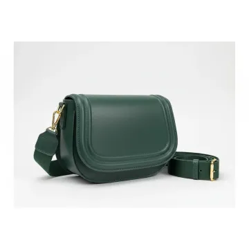 Crossbody Bag with a Flap-over Closure And Thick Shoulder Strap