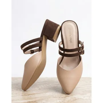 Elegant Two-Tone Pointed Block Heel